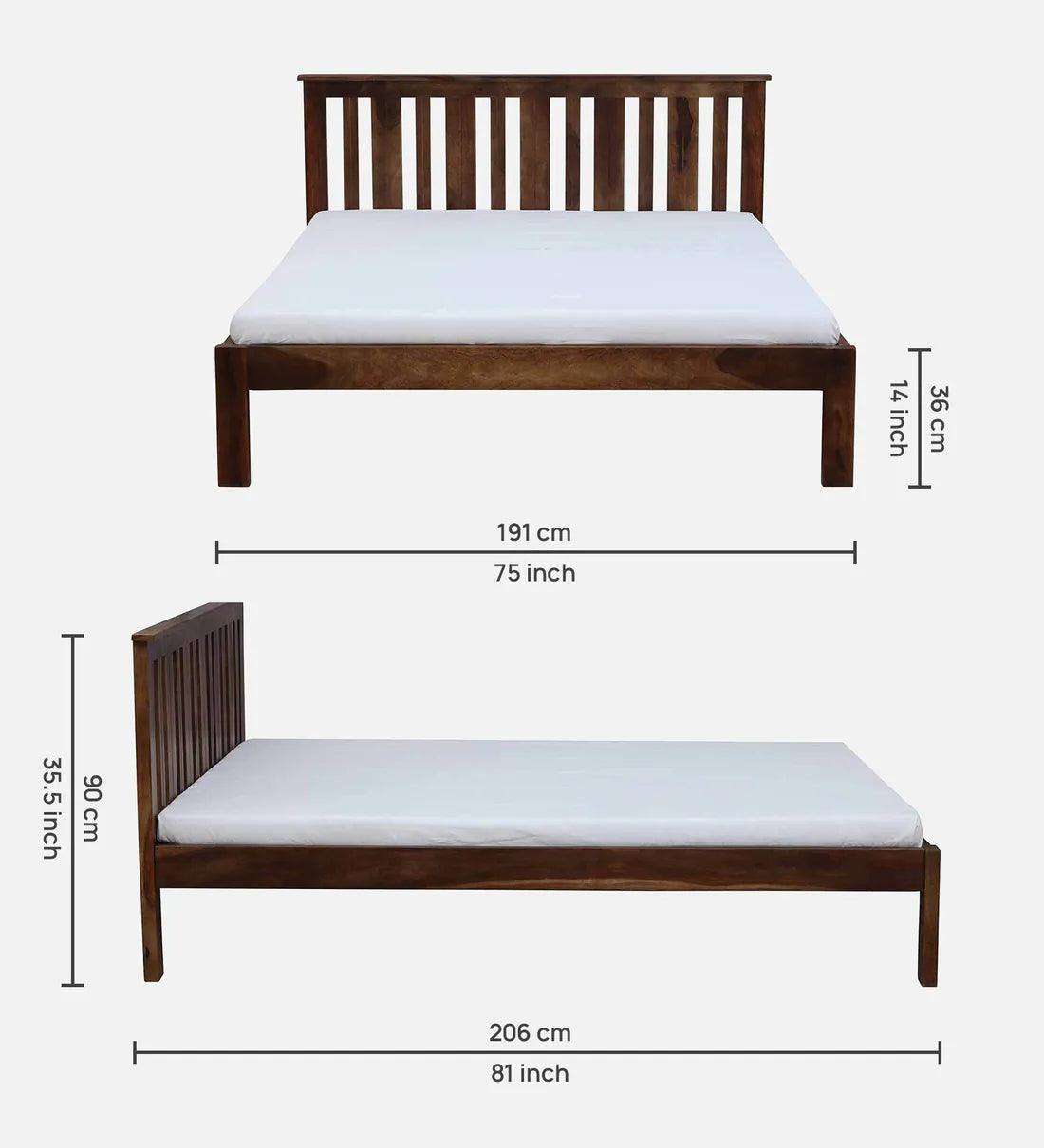 Sheesham Wood King Size Bed In Provincial Teak Finish - Ouch Cart 