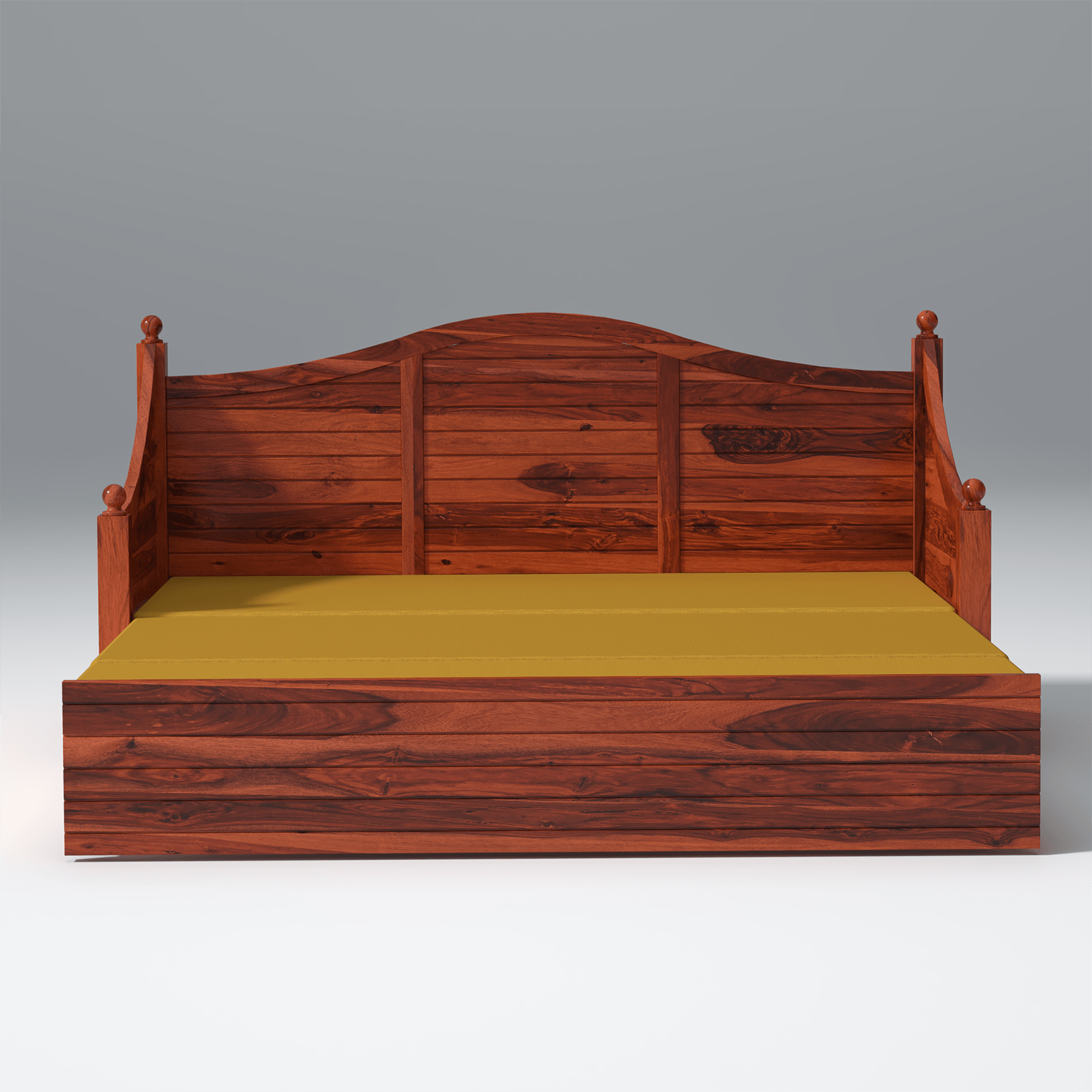 Noddings Nest Sheesham Wood Sofa Cum Bed In Reddish Rosewood - Ouch Cart 