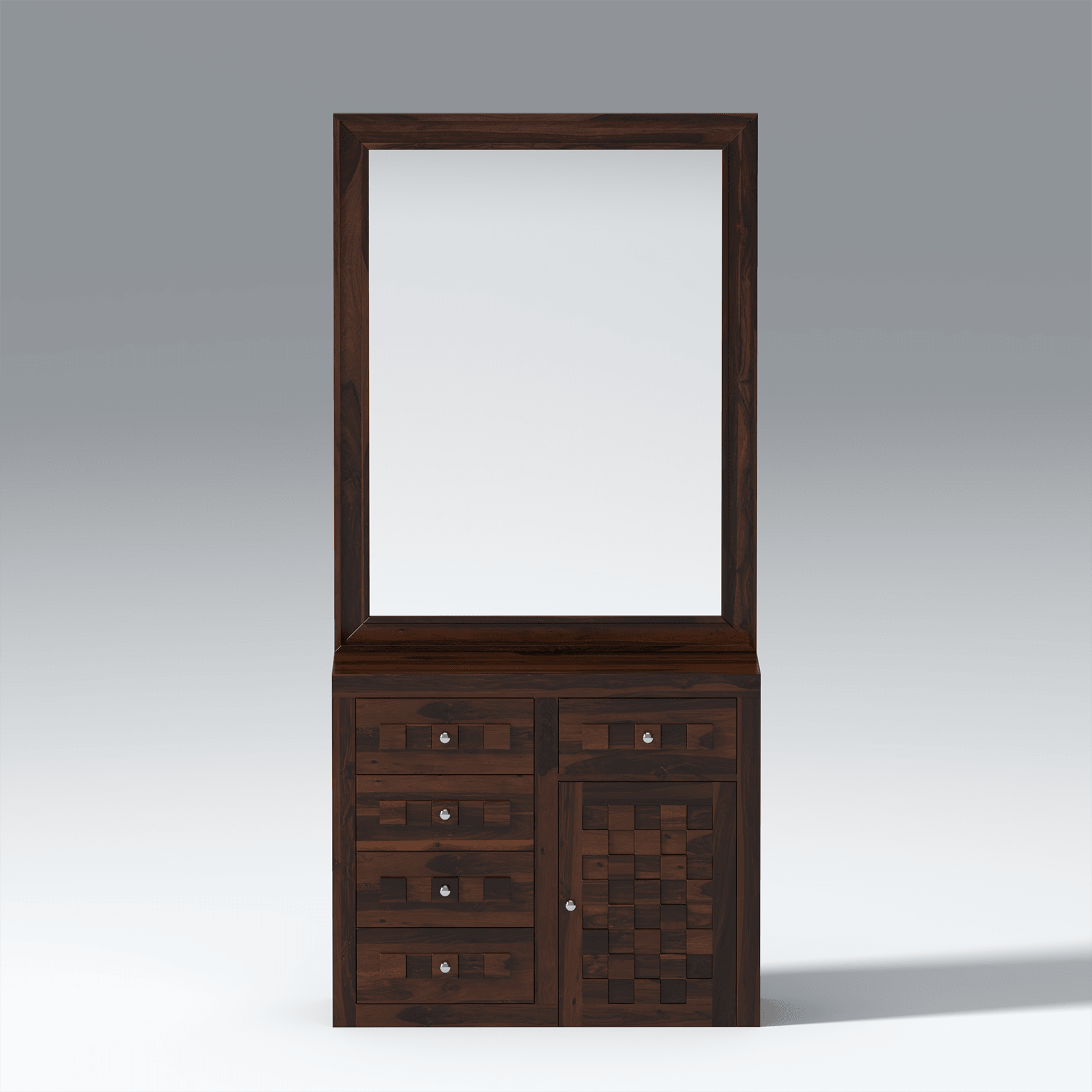 Eleca Sheesham Wood Dressing Table in Walnut color - Ouch Cart 