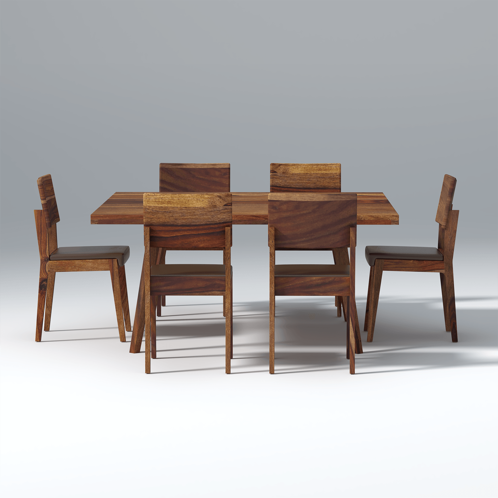 Resonance Sheesham wood Dining Table In Reddish Walnut color with 6 Seating - Ouch Cart 