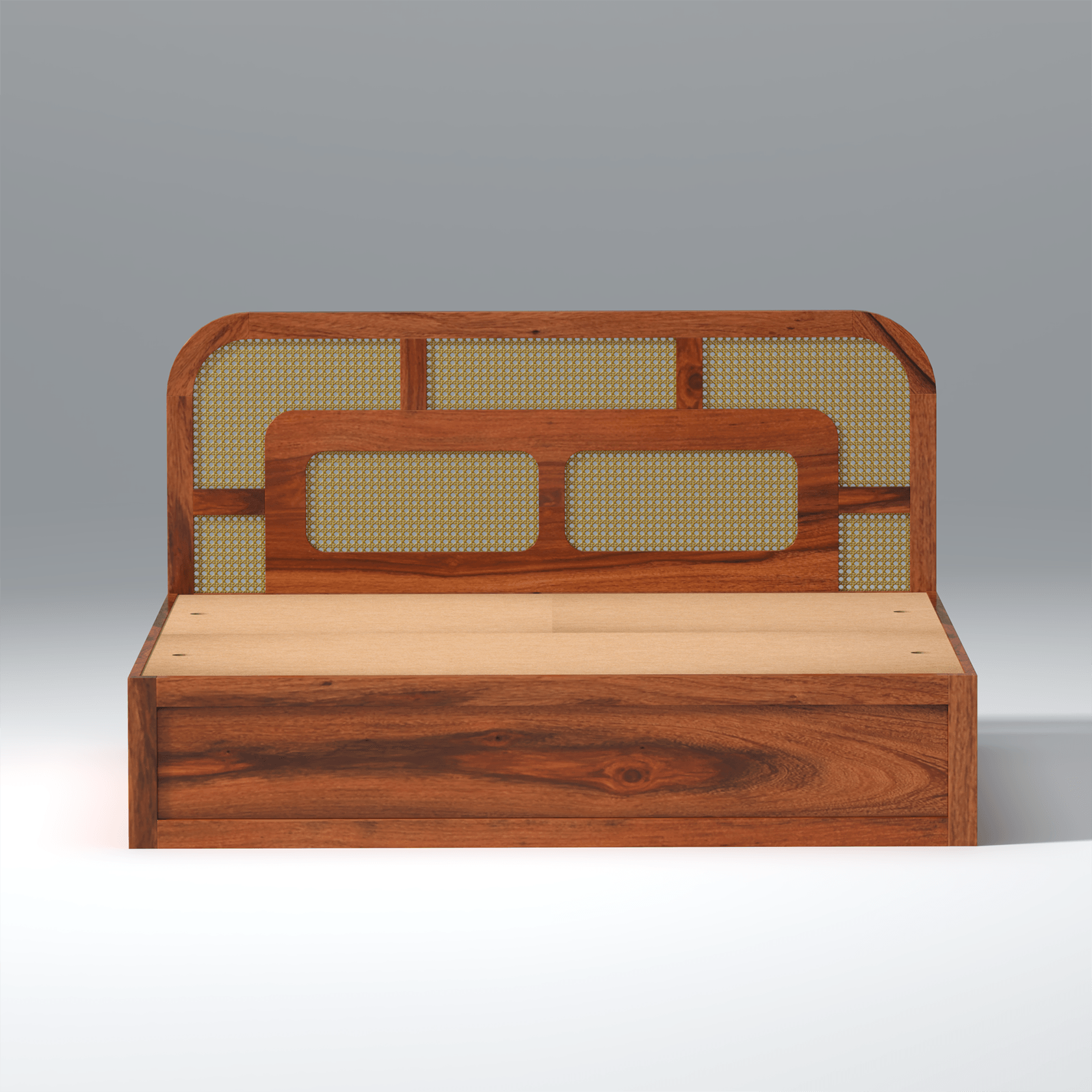 Zenitha Sheesham Wood Bed with Box Storage in Maharani Colour - Ouch Cart 