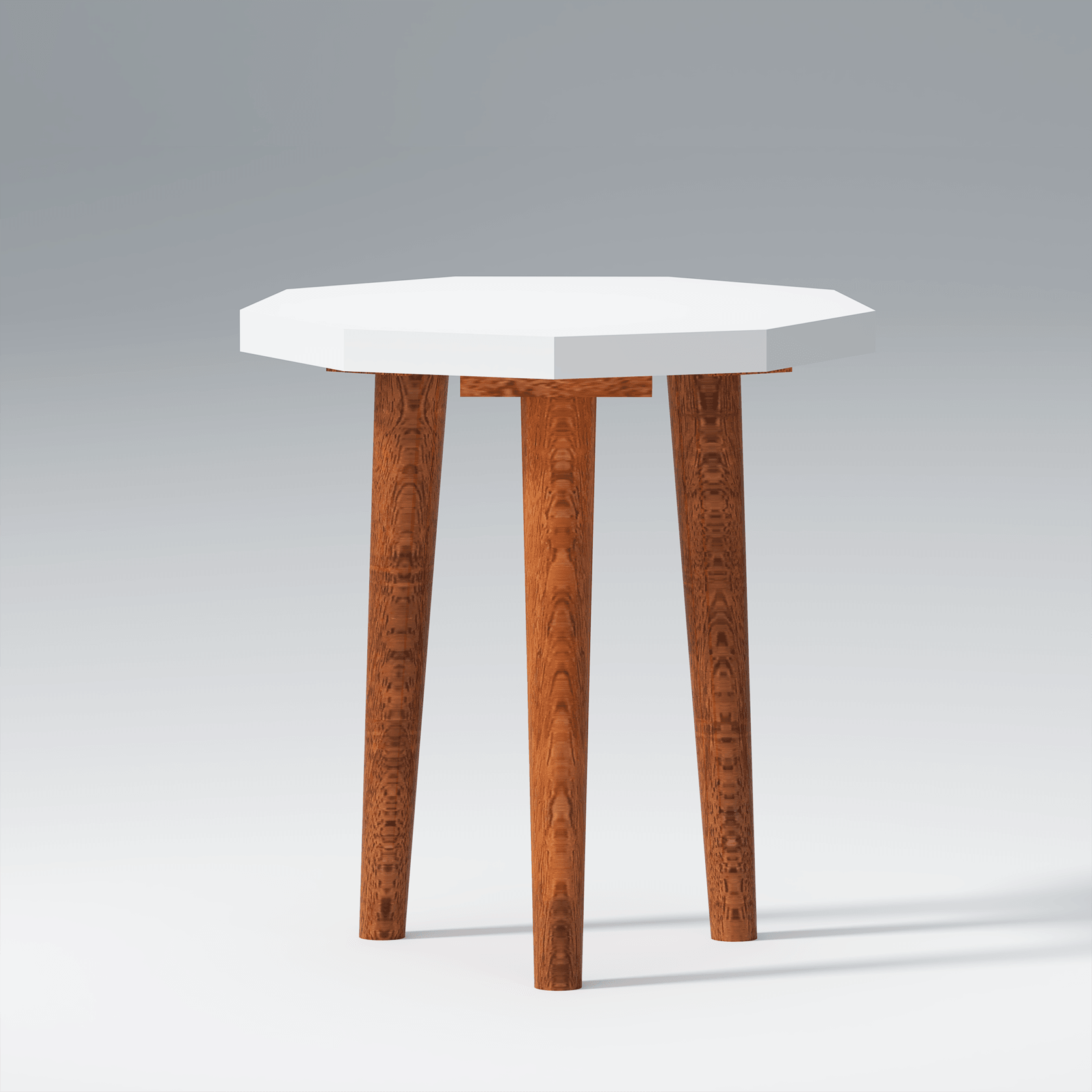 Pineleaf Mango wood and MDF Side Stool In White and Natural - Ouch Cart 