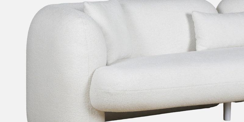 Fabric 3 Seater Curve Sofa In White Colour - Ouch Cart 