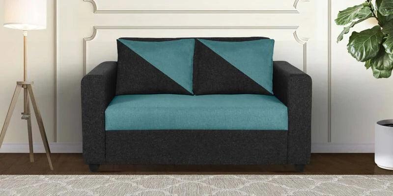 Fabric 2 Seater Sofa In Royal Black & Blue Colour - Ouch Cart 