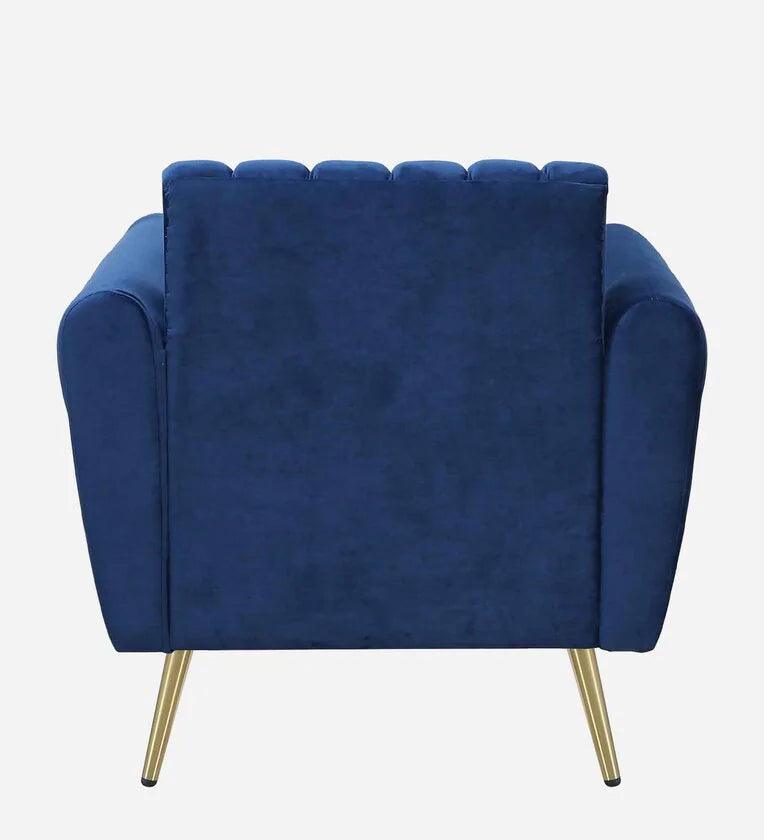 Velvet 1 Seater Sofa In Royal Blue Colour - Ouch Cart 