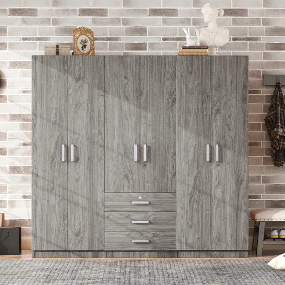 Eford 6-Doors Armoire with 3 Drawers