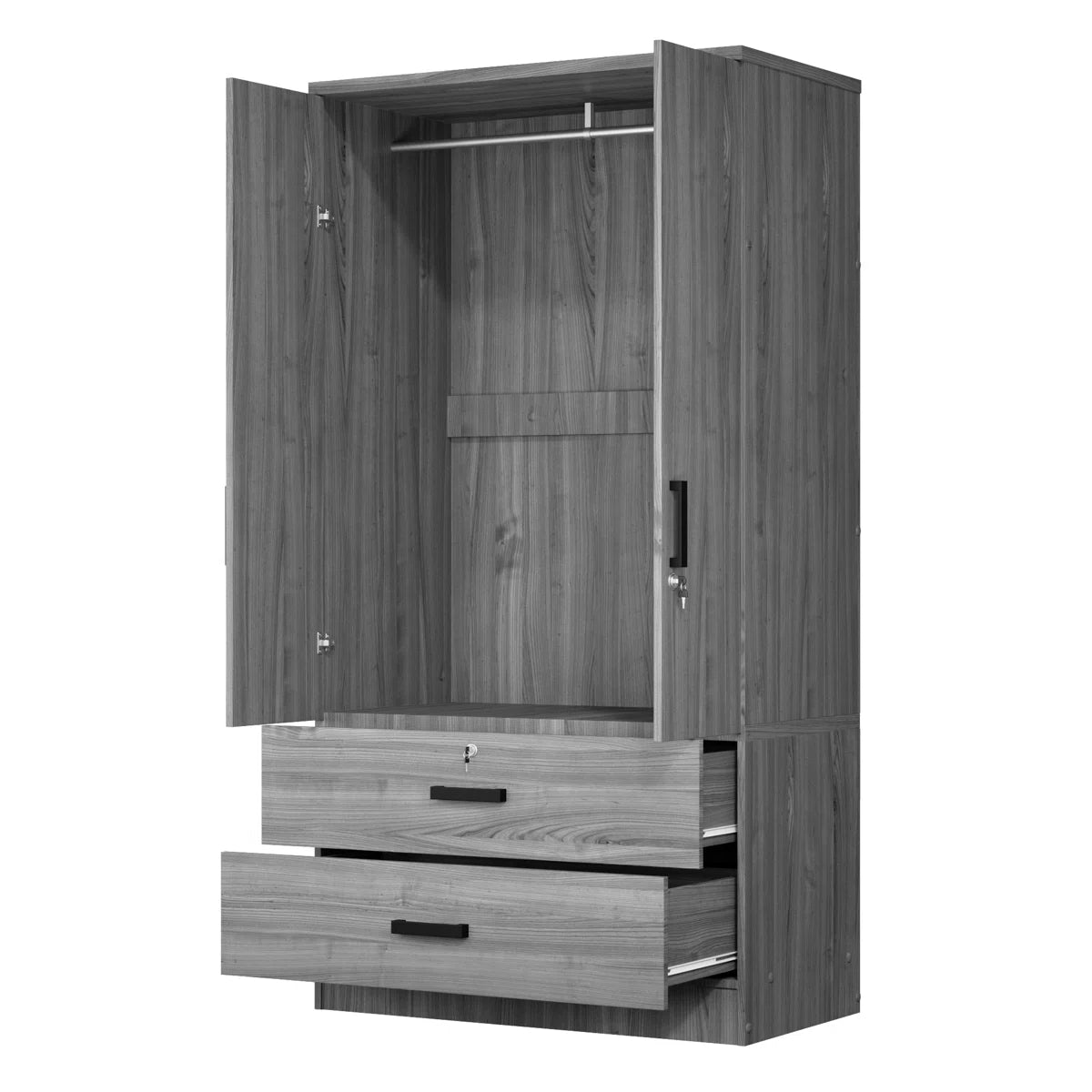 Scottie Armoire 2-Door Wardrobe with 2-Drawers New Design