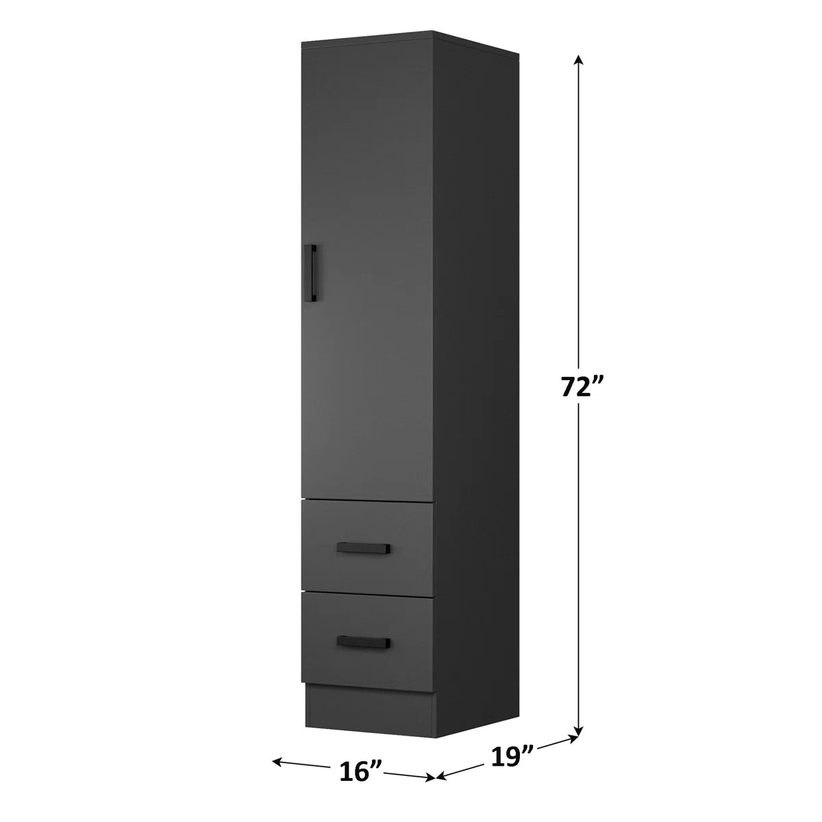 Wardrobe Armoire Closet With 2 Drawers And Door That Can Open From Either The Left Or Right.