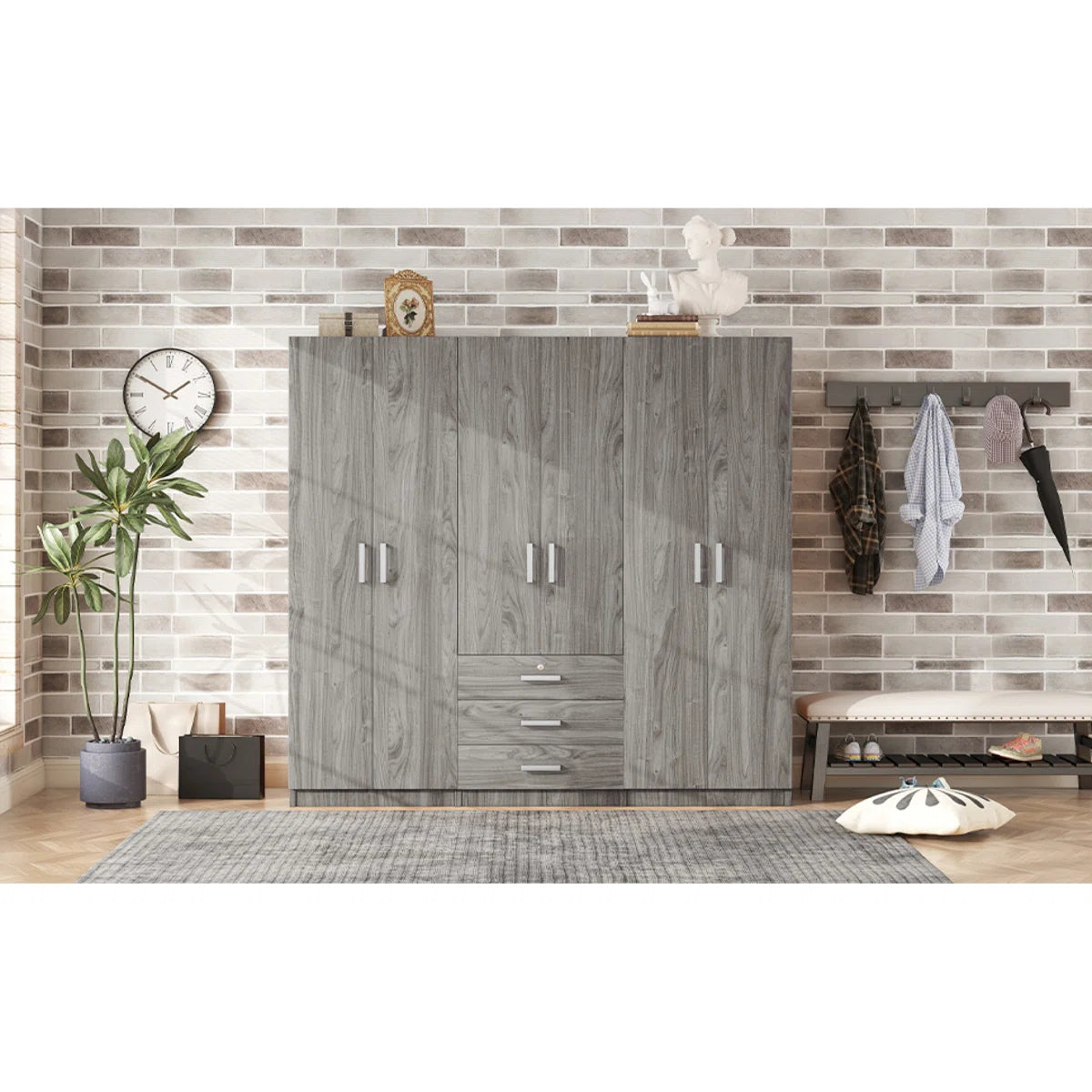 Eford 6-Doors Armoire with 3 Drawers