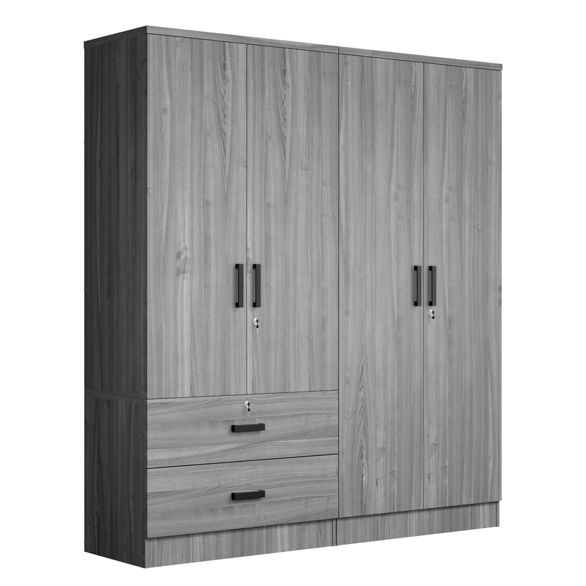Double Wardrobe With 4 Slim Door And 2 Drawers!