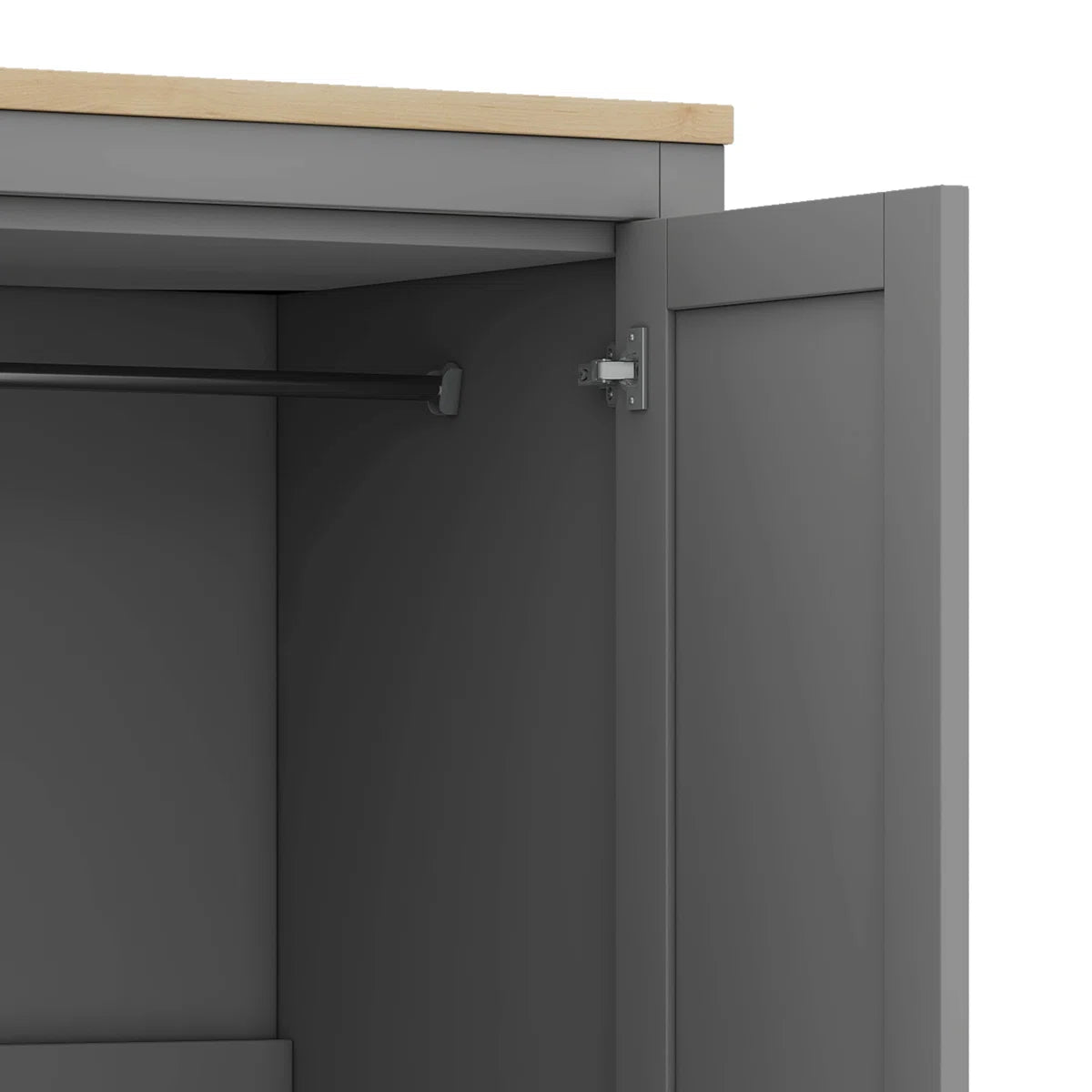 3 Doors Armoire Wardrobe Closet With 2 Drawers, 2 Hanging Rods And Shelves