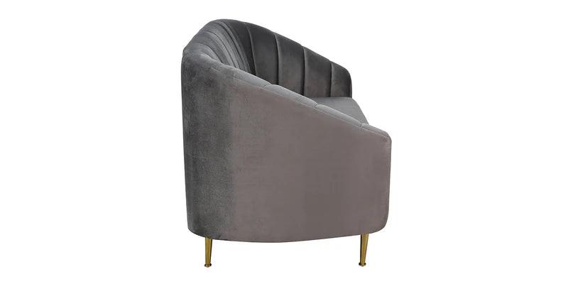 Velvet 3 Seater Sofa In Fossil Grey Colour - Ouch Cart 