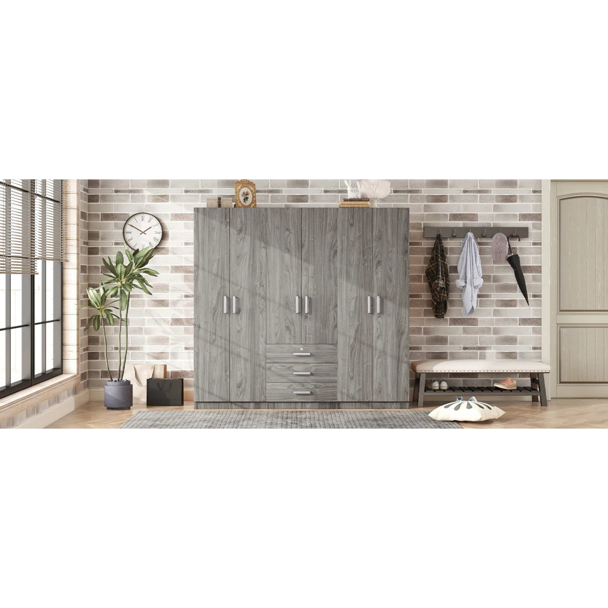 Eford 6-Doors Armoire with 3 Drawers