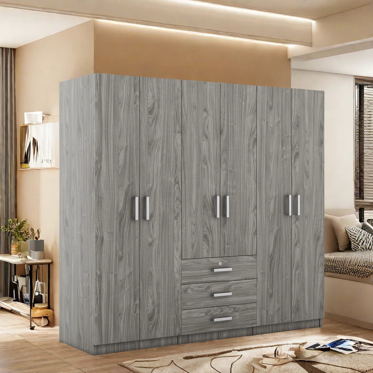 Eford 6-Doors Armoire with 3 Drawers