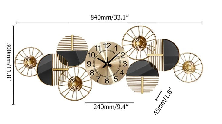 Golden Black Dial Wall Clock