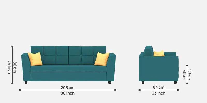 Velvet 3 Seater Sofa In Arabian Green Colour - Ouch Cart 