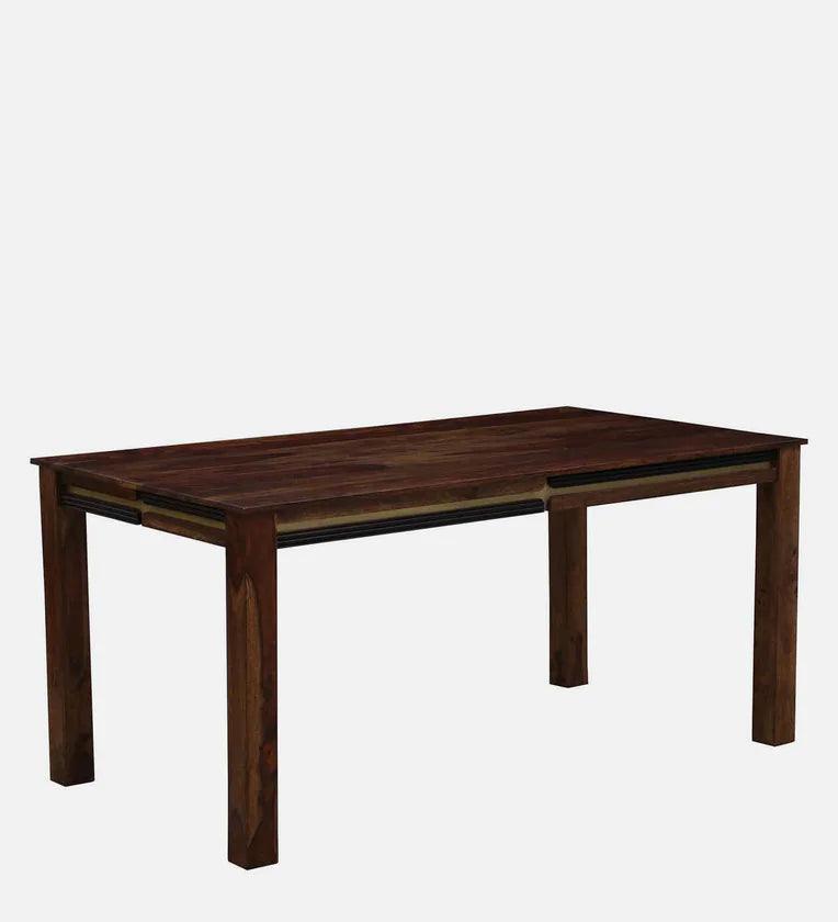 Sheesham Wood 6 Seater Dining Set In Scratch Resistant Provincial Teak Finish With Bench - Ouch Cart 