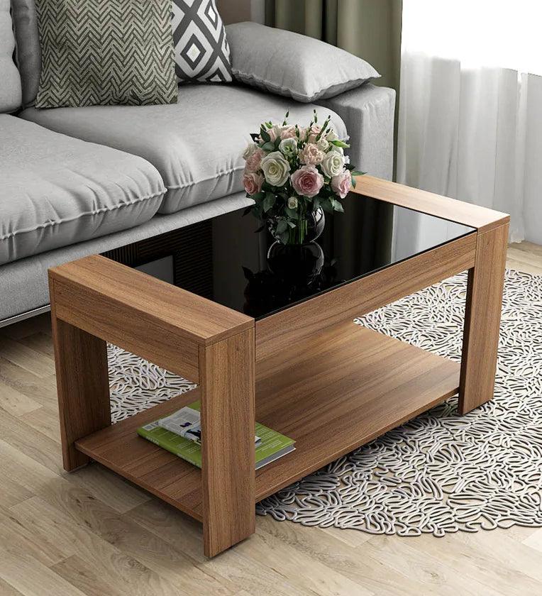 Coffee Table In Exotic Teak Finish - Ouch Cart 