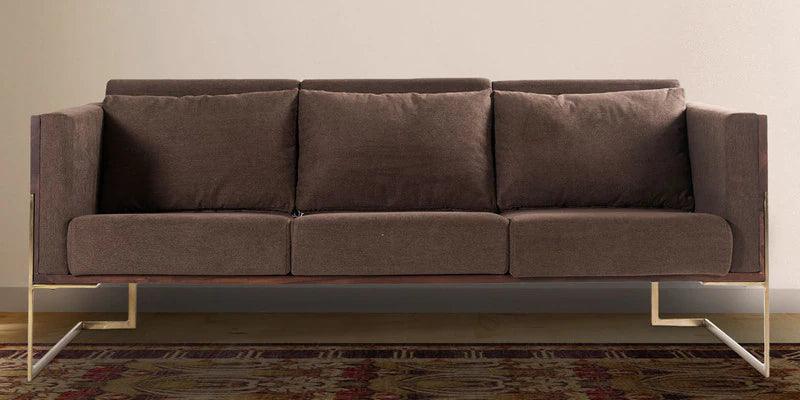 Fabric 3 Seater Sofa In Brown Colour - Ouch Cart 