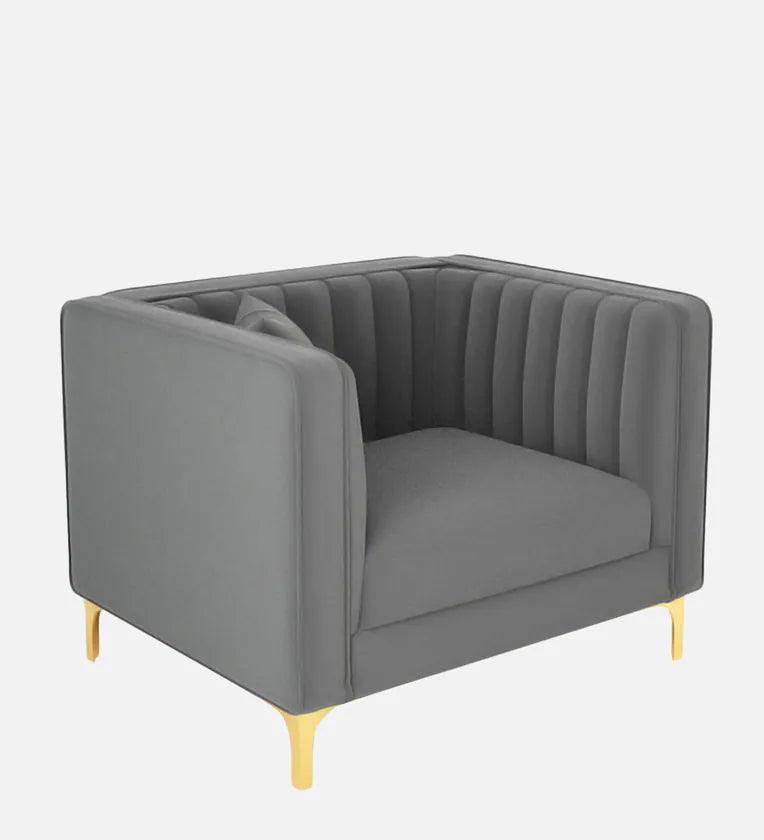 Velvet 1 Seater Sofa Dark Greycolour - Ouch Cart 