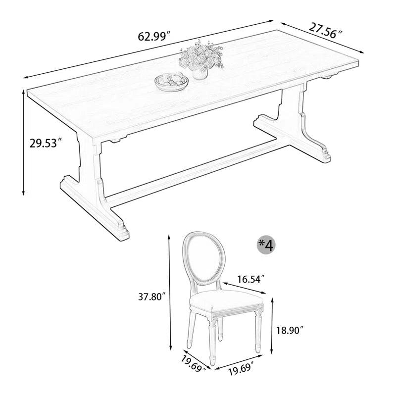 Double Pedestal Dining Set - Ouch Cart 