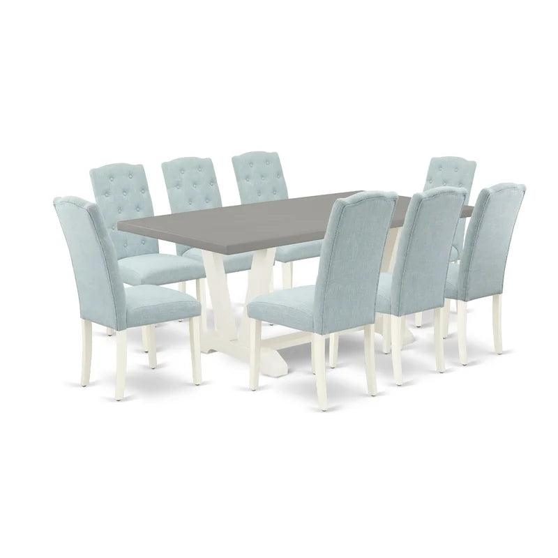 9 - Piece Trestle Dining Set - Ouch Cart 