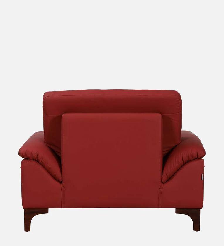 Leatherette 1 Seater Sofa In Cranberry Colour - Ouch Cart 