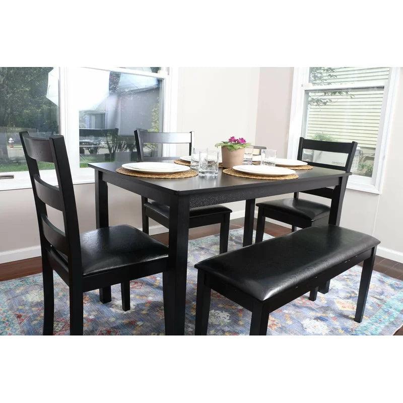 5 - Piece Solid Wood Dining Set - Ouch Cart 