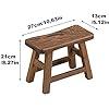 Step Stool 10.6 Inch Rustic Solid Wooden Footstool for Kids & Adults Small Bench Plant Stand Fishing Stool, Perfect for High Beds, Kitchen, Bathroom, Closet, Sink - Ouch Cart 