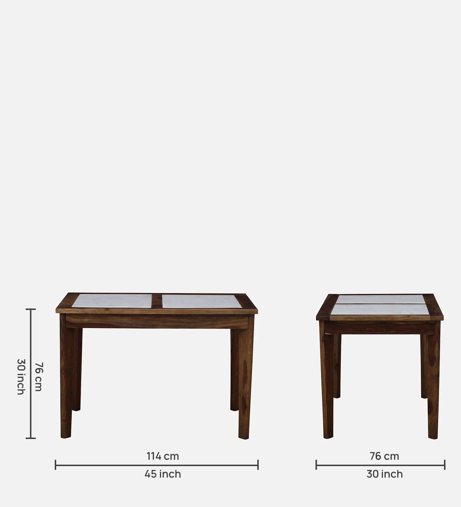 Sheesham Wood 4 Seater Dining Set In Scratch Resistant Provincial Teak Finish - Ouch Cart 