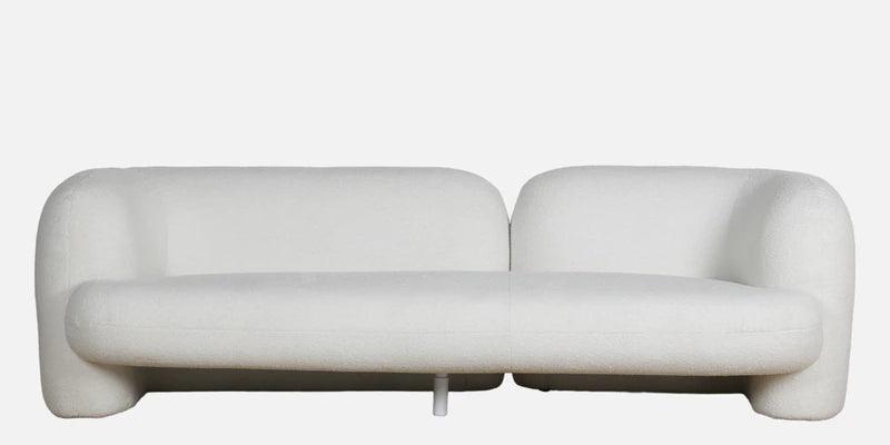 Fabric 3 Seater Curve Sofa In White Colour - Ouch Cart 