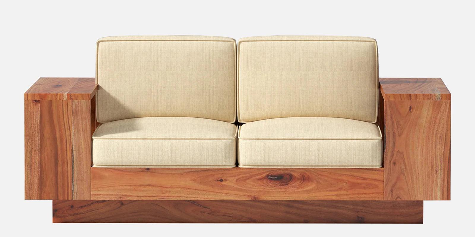 Solid Wood 2 Seater Sofa In Light Reddish Honey Finish - Ouch Cart 