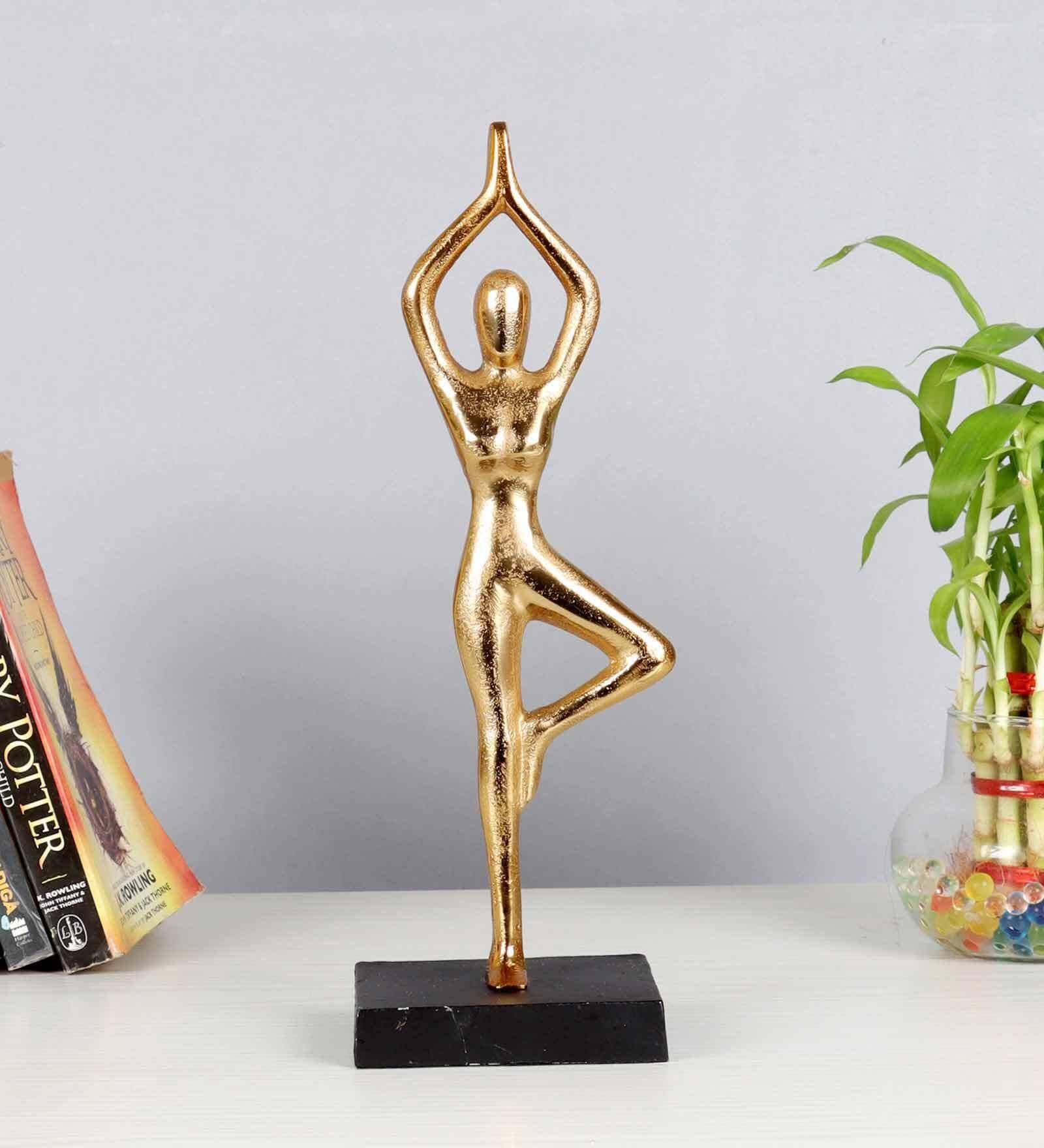 Golden Yoga Girl aluminium Table Accent, - Ouch Cart 