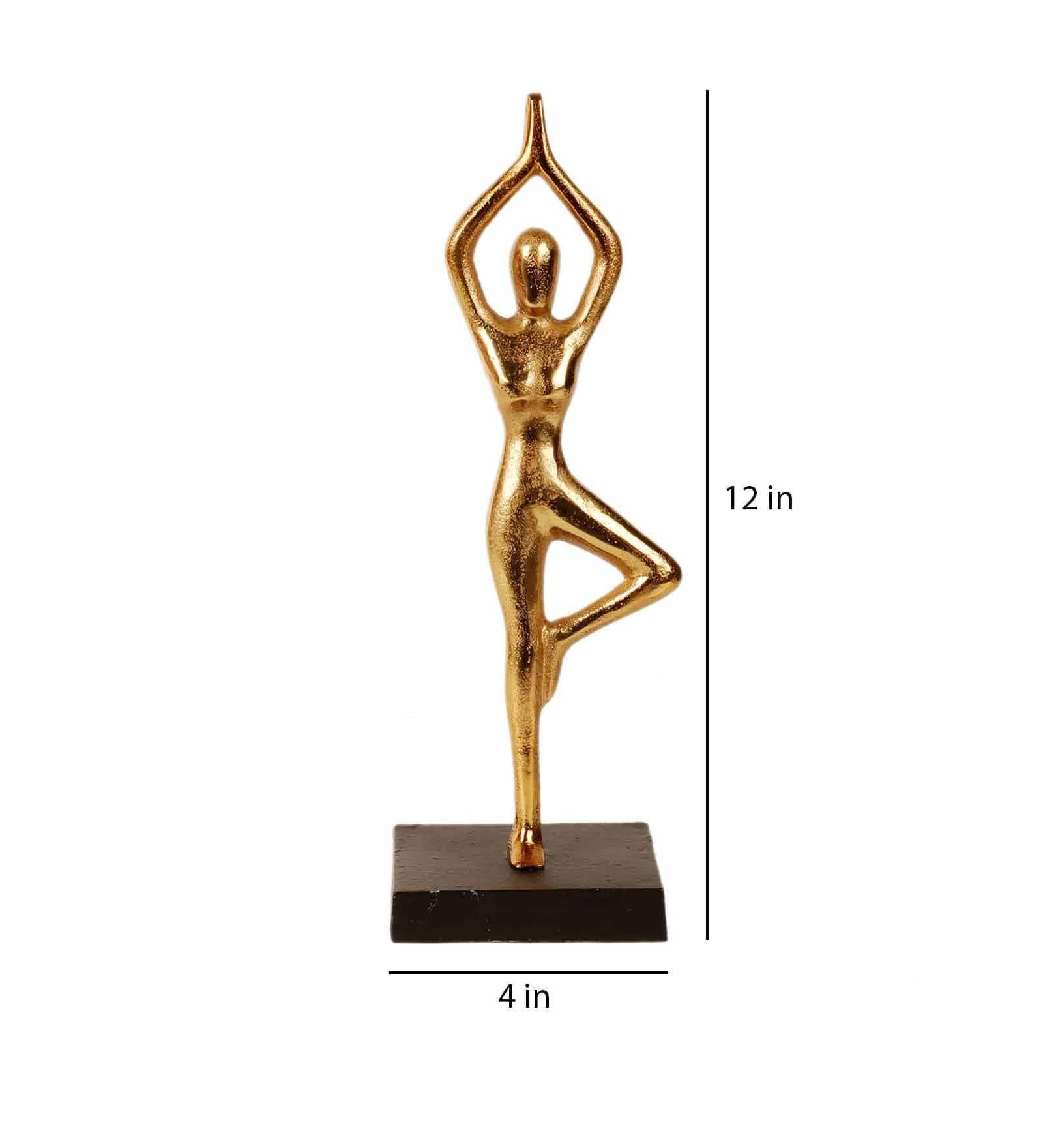 Golden Yoga Girl aluminium Table Accent, - Ouch Cart 