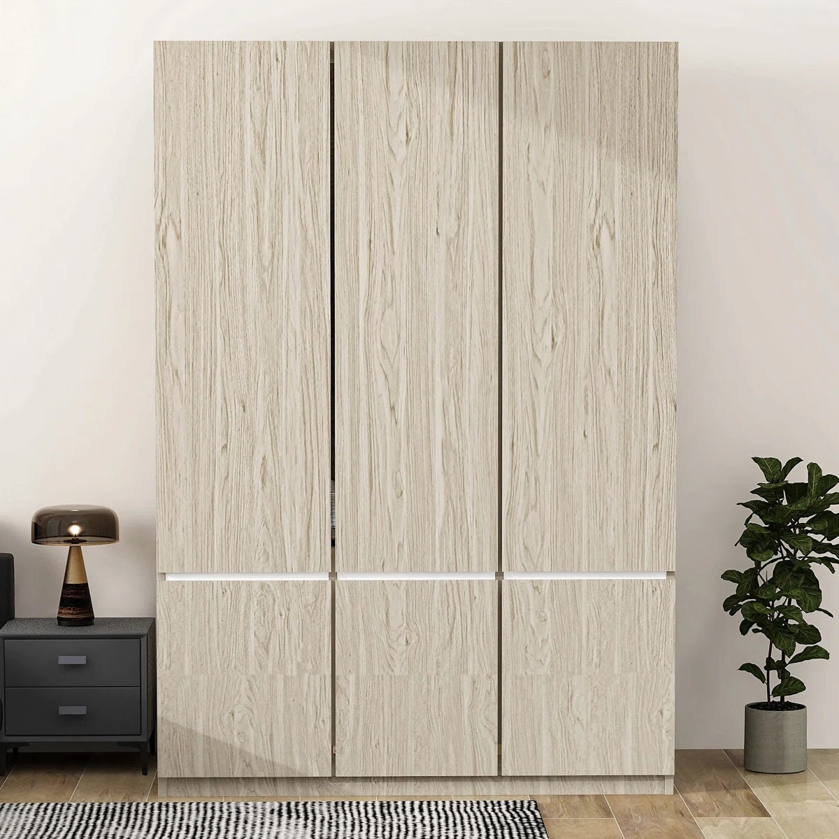 6-Doors Wooden Wardrobe Storage For Bedroom