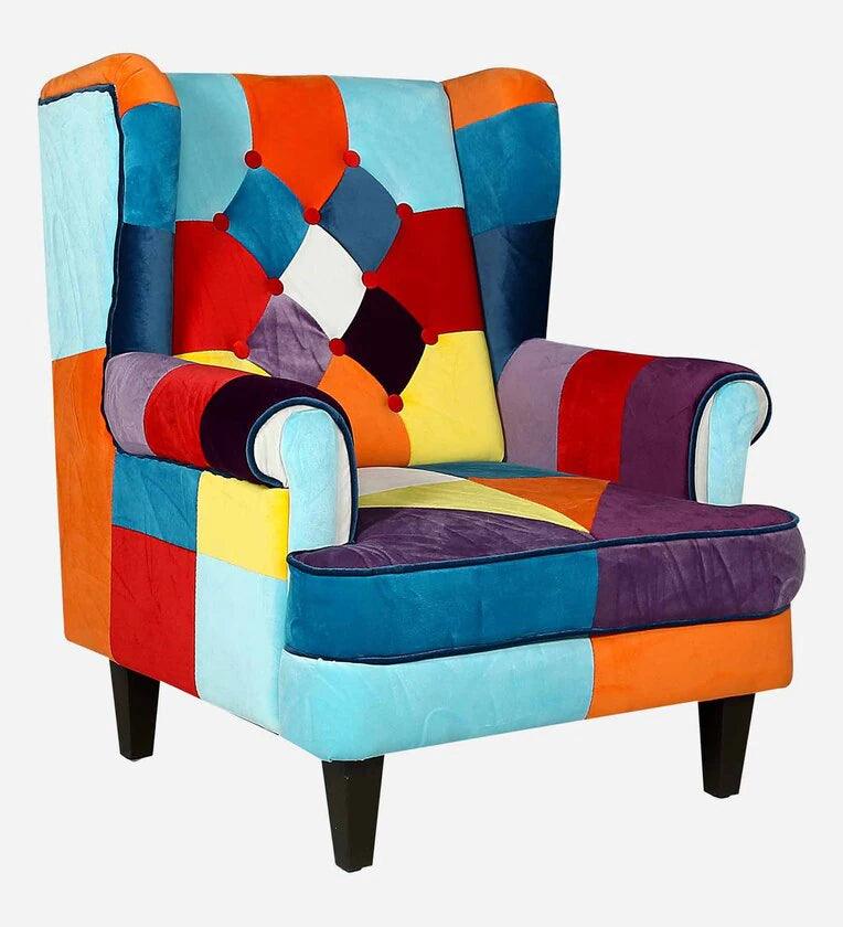 Velvet 1 Seater Sofa in Multi Colour - Ouch Cart 