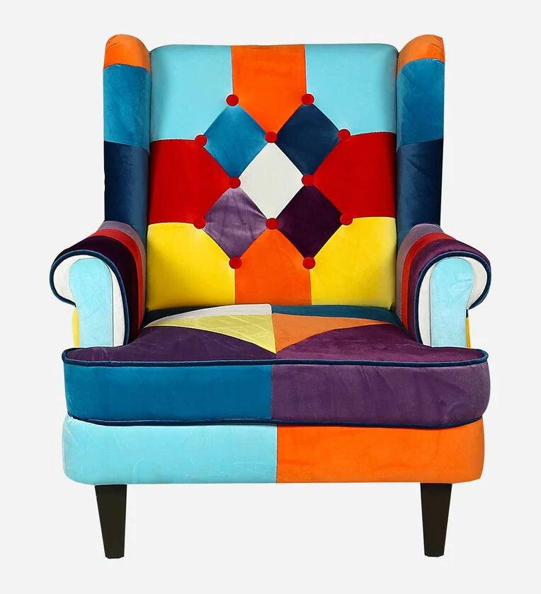 Velvet 1 Seater Sofa in Multi Colour - Ouch Cart 