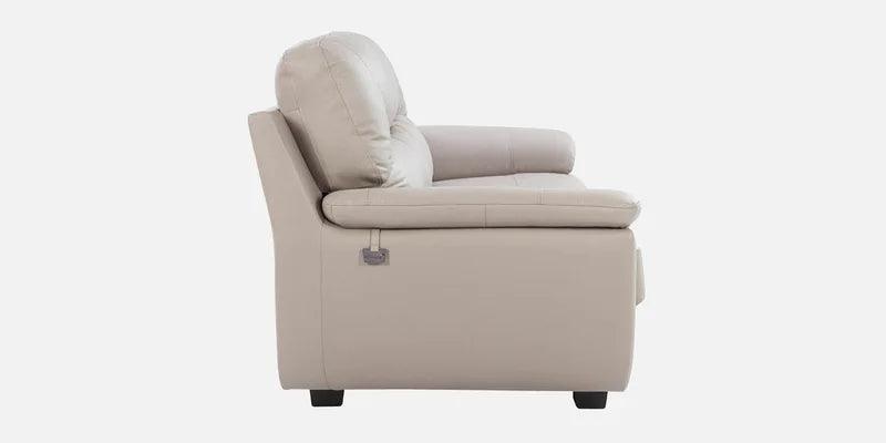 Leather 3 Seater Sofa in Cream Colour - Ouch Cart 