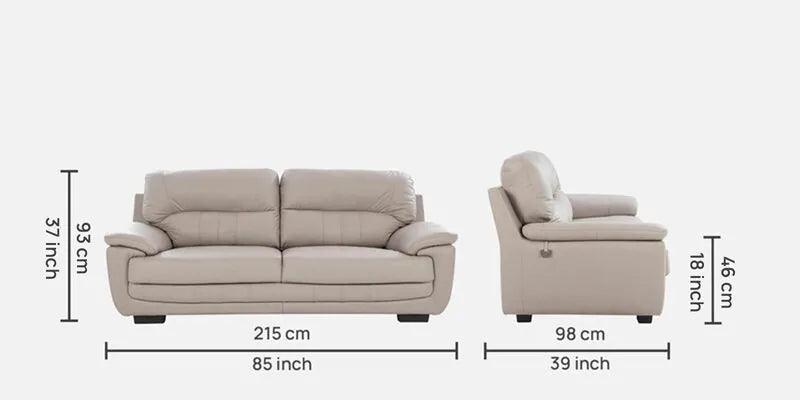 Leather 3 Seater Sofa in Cream Colour - Ouch Cart 