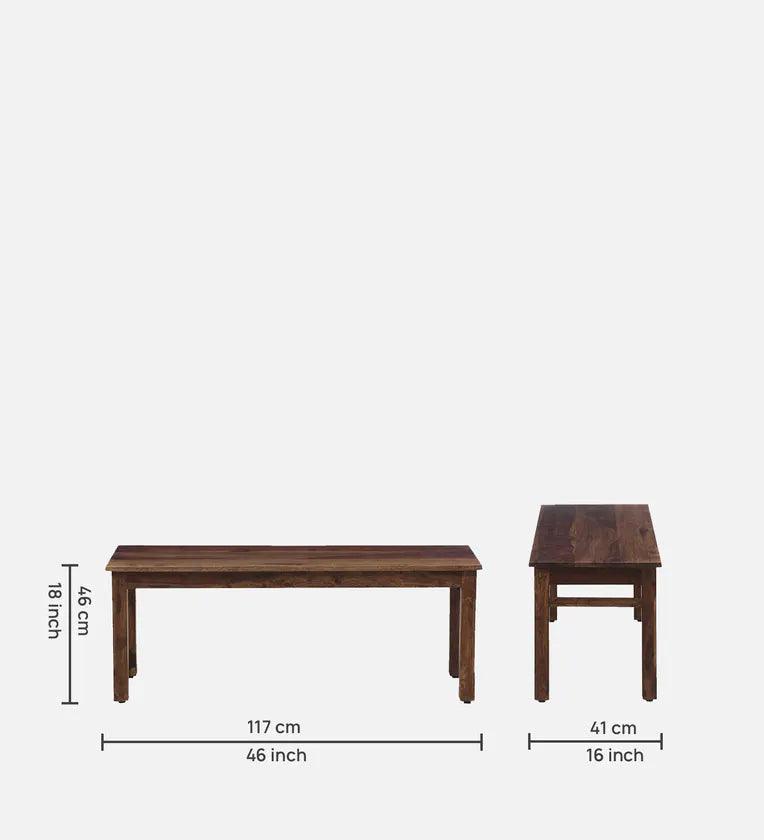 Sheesham Wood 6 Seater Dining Set In Provincial Teak Finish With Bench - Ouch Cart 