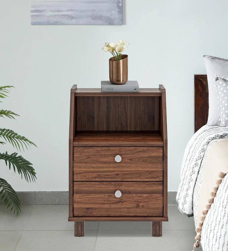 Bedside Table In Columbian Walnut Colour - Ouch Cart 