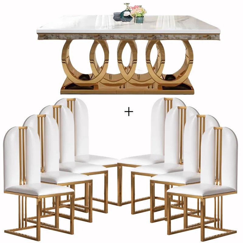 Marble Top Pedestal Dining Set - Ouch Cart 