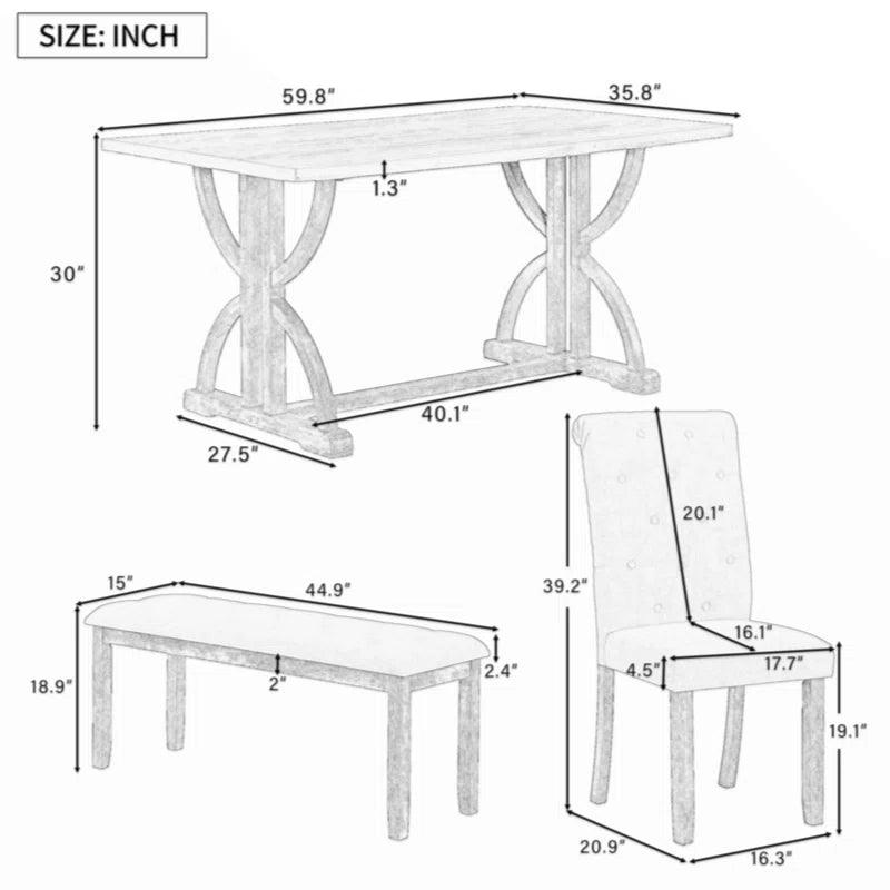 6 - Piece Dining Set - Ouch Cart 