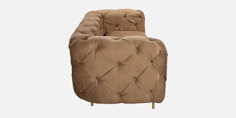 Velvet Fabric 2 Seater Sofa In Brown Colour - Ouch Cart 