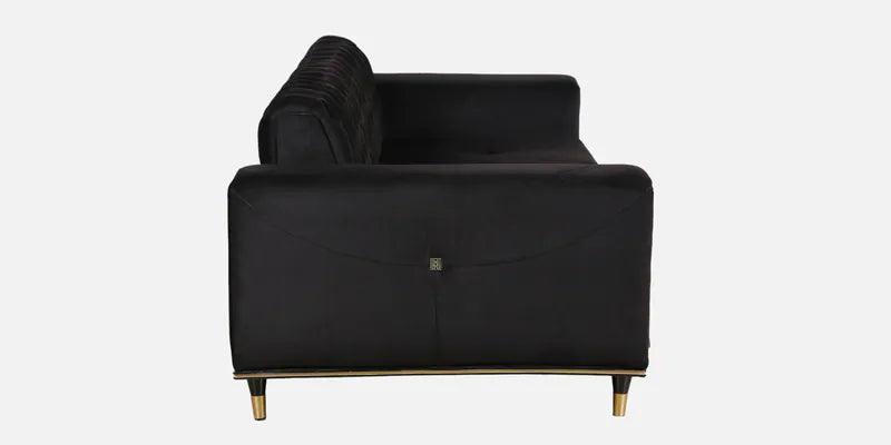 Velvet 3 Seater Sofa In Black Colour with Adjustable Back rest - Ouch Cart 