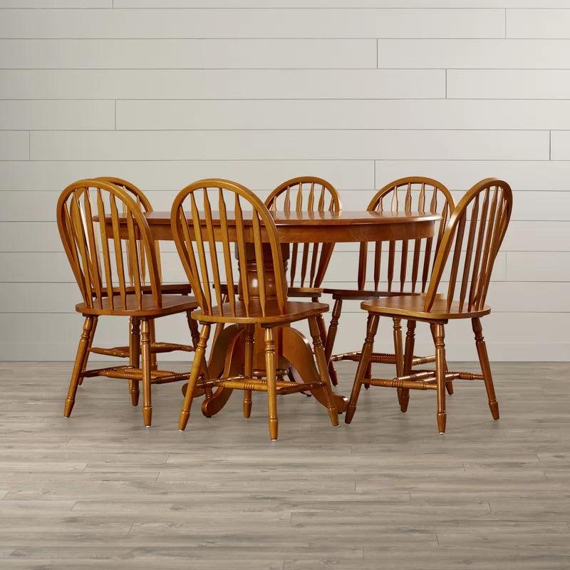 7 - Piece Extendable Pedestal Dining Set - Ouch Cart 