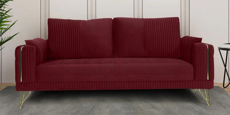 Velvet 3 Seater Sofa in Teal Blue Colour - Ouch Cart 