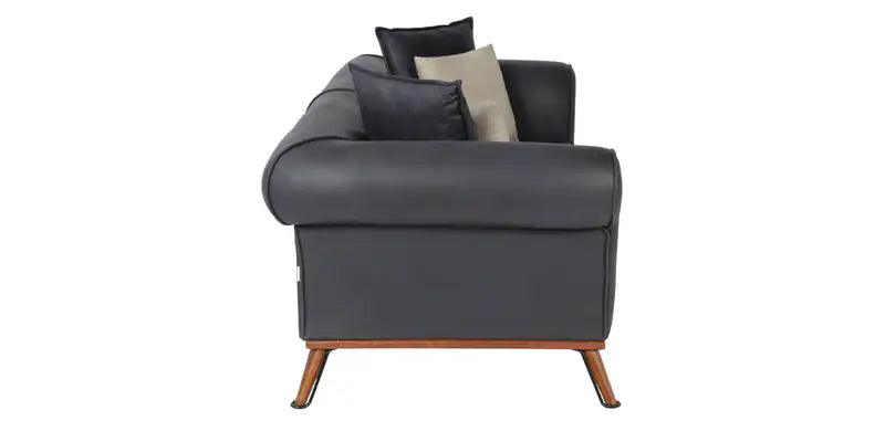 2 Seater Leather Sofa In Dark Blue Colour - Ouch Cart 