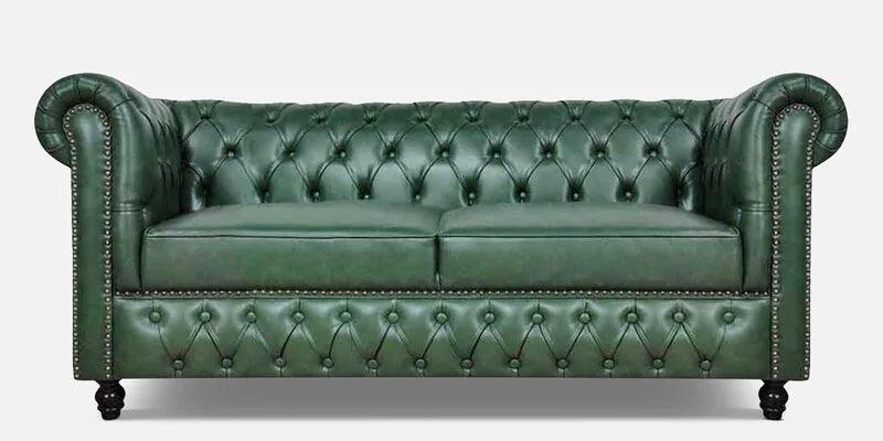 Leatherette Chesterfield 2 Seater Sofa In Olive Green Finish - Ouch Cart 