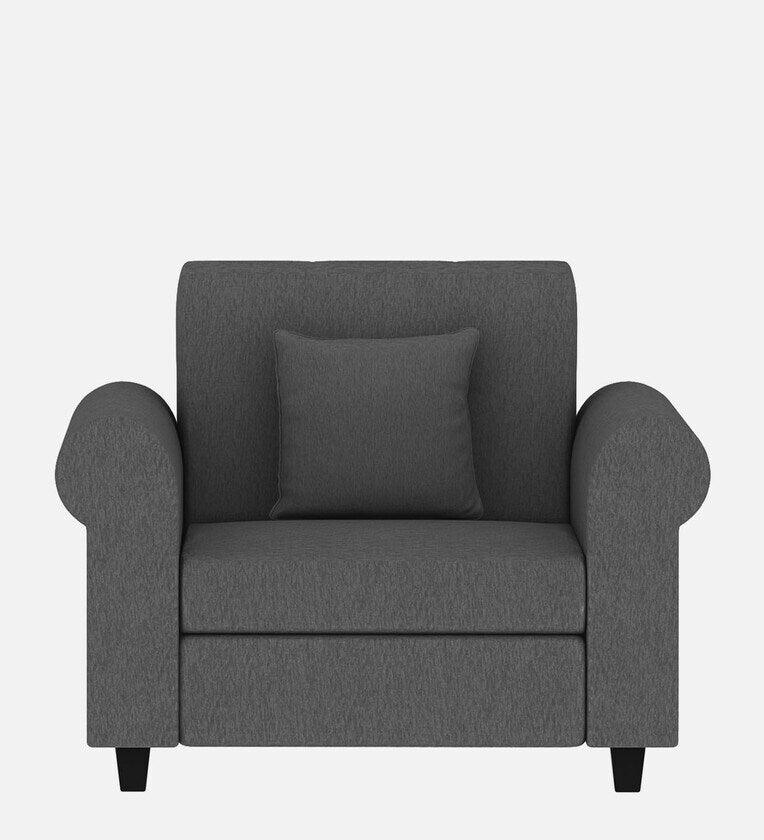 Fabric 1 Seater Sofa in Charcoal Grey Colour - Ouch Cart 